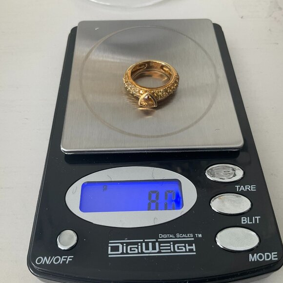 Faboulous and unique 14k gold and citrine ring - Picture 6 of 7